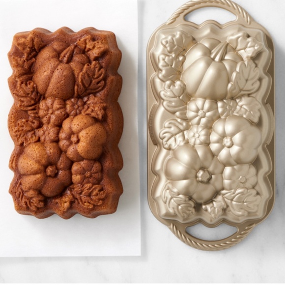 Nordic Ware Gold Fall Pumpkin Loaf Pan MSRP: $39.95 - Picture 1 of 8